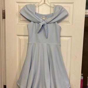 Girls size 10 Cinderella blue cap shoulder flare dress